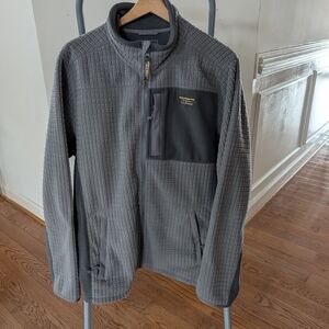 Gray Full-Zip Jacket with Chest Pocket
